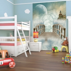 blue childrenÂ´s room with toys